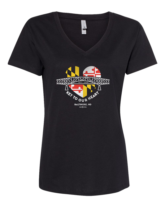*PRE-ORDER* Key To Our Heart (Black) / Ladies V-Neck Shirt (Estimated Ship Date 4/29)