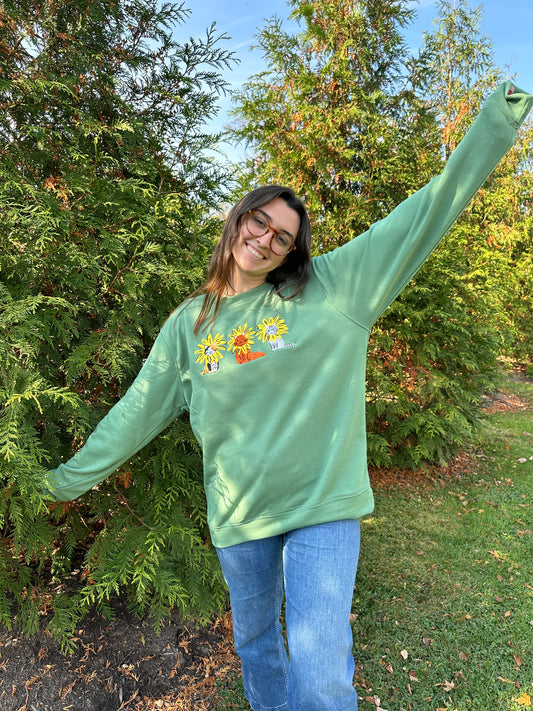 **REQUEST IT** Black Eyed Susan Cats / Crew Sweatshirt - Route One Apparel