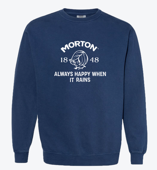 Morton Salt Retro (Navy) / Crew Sweatshirt - Route One Apparel