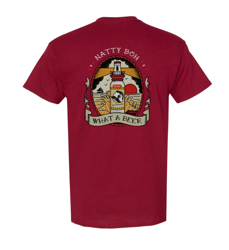 Natty Boh Lighthouse (Red) / Shirt - Route One Apparel
