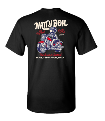 Natty Boh on a Motorcycle (Black) / Shirt - Route One Apparel