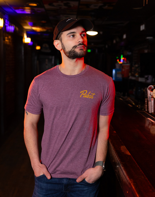 Pabst Blue Ribbon Support Your Local Bartender (Heather Maroon) / Shirt - Route One Apparel