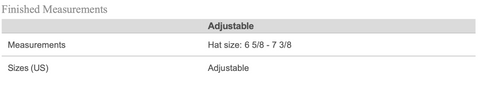 I Love Where I'm From (Black) / Baseball Hat size chart