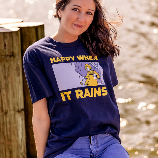Morton Salt Happy When It Rains (Navy) / Shirt - Route One Apparel