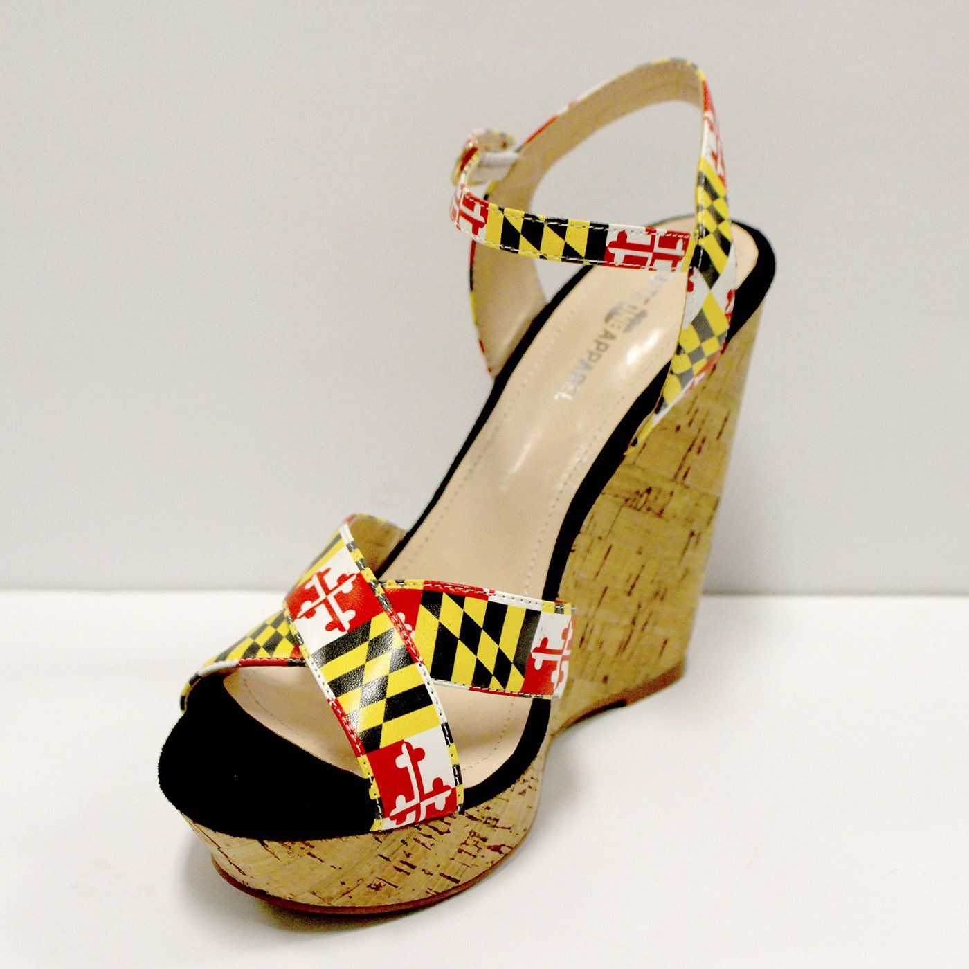 Maryland Flag / Cork Wedge Heels - Route One Apparel