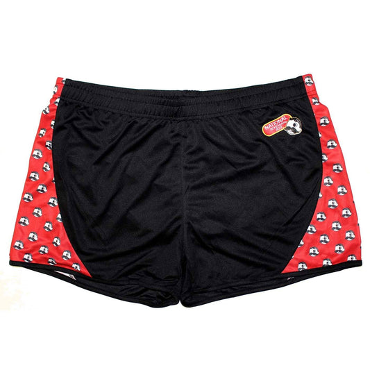 Natty Boh Logo Red Sides (Black) / Running Shorts (Women) - Route One Apparel