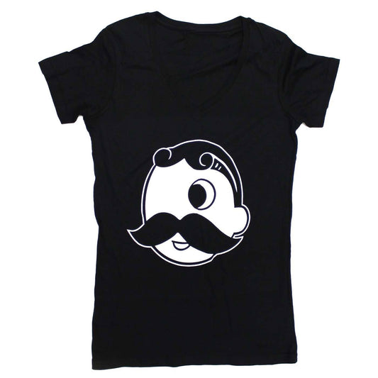 Natty Boh Logo (Black) / Ladies V-Neck Shirt - Route One Apparel