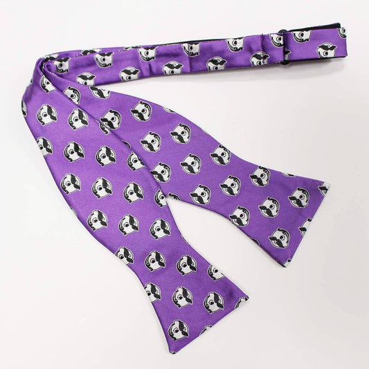 Embroidered Natty Boh Logo Pattern (Purple) / Self-Tie Bowtie - Route One Apparel