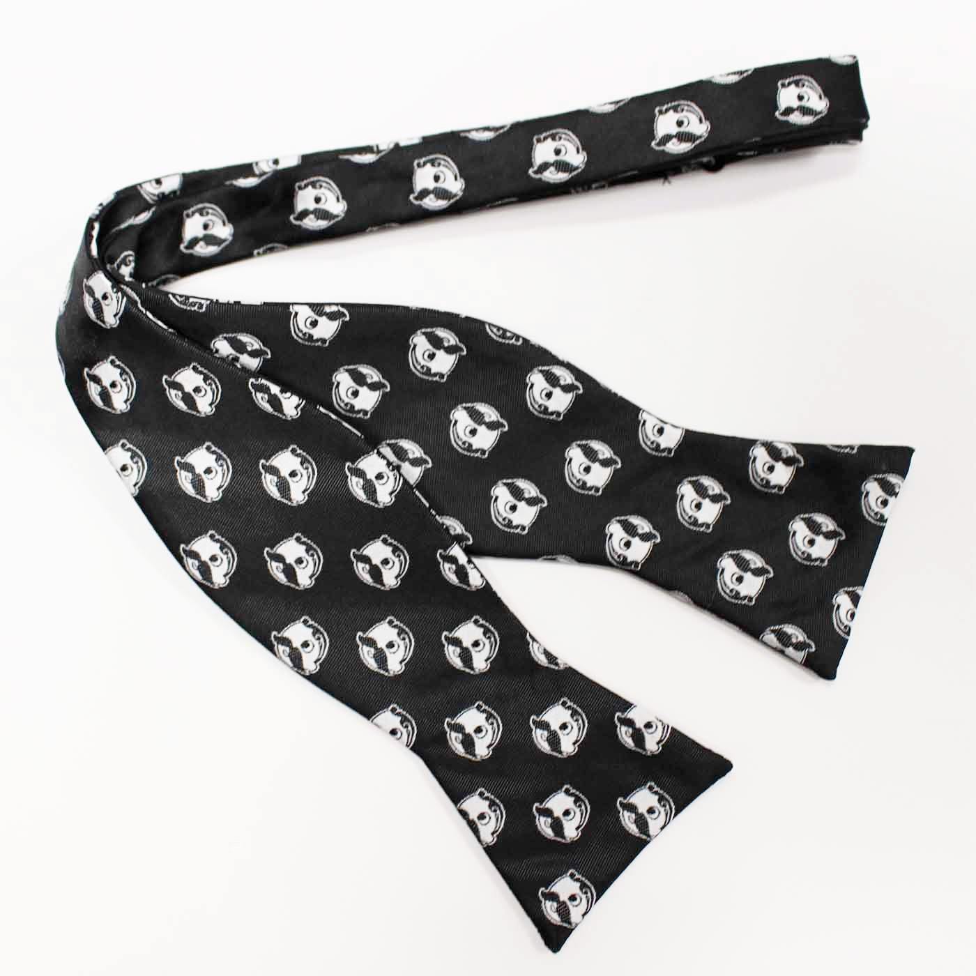 Embroidered Natty Boh Logo Pattern (Black) / Self-Tie Bowtie - Route One Apparel