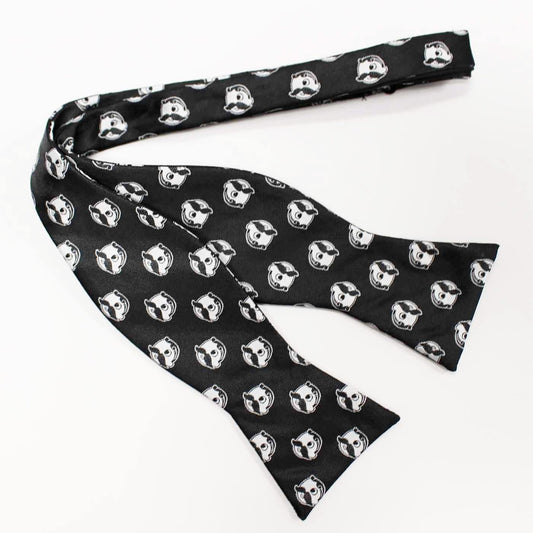 Embroidered Natty Boh Logo Pattern (Black) / Self-Tie Bowtie - Route One Apparel