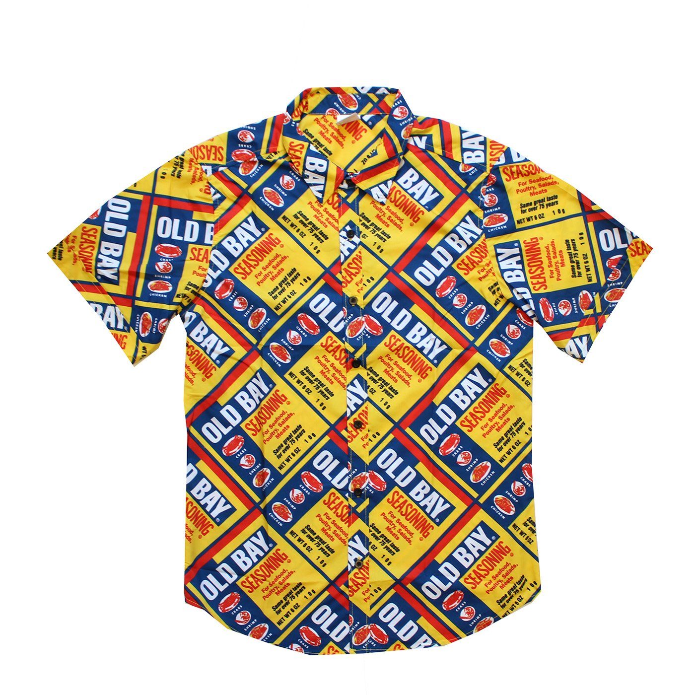 Flat Old Bay Can Pattern / Hawaiian Shirt - Route One Apparel