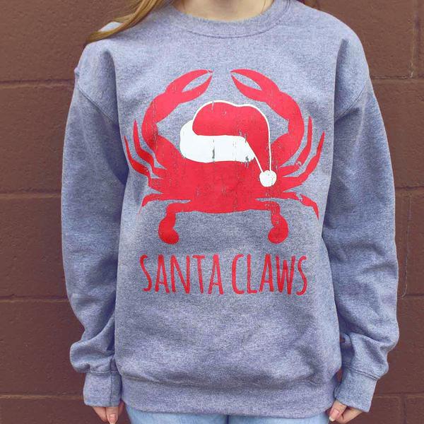 Santa Claws V2.0 (Grey) / Crew Sweatshirt - Route One Apparel