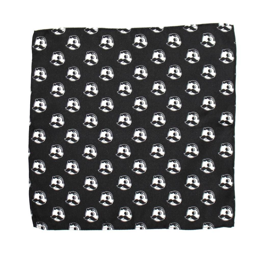 Embroidered Natty Boh Logo Pattern (Black) / Self-Tie Bowtie + Pocket Square *BUNDLE* - Route One Apparel