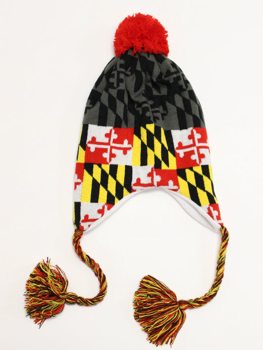 Greyscale Maryland Flag / Ski Hat - Route One Apparel