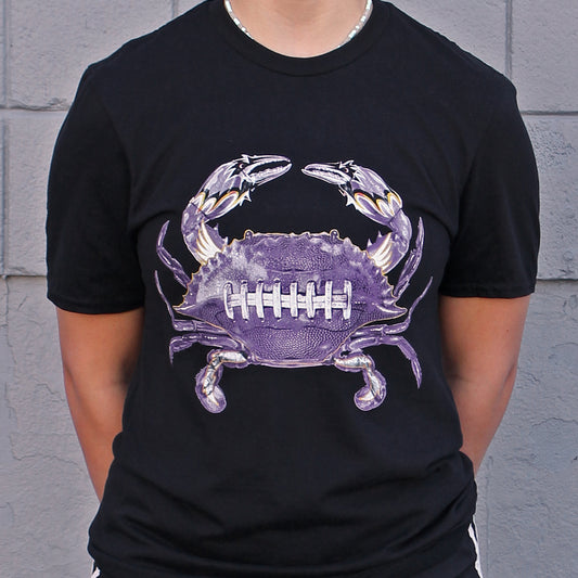 Baltimore Football Home Team Crab *Front Print* (Black) / Shirt - Route One Apparel