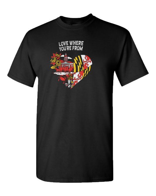 Love Where You're From (Black) / Shirt - Route One Apparel
