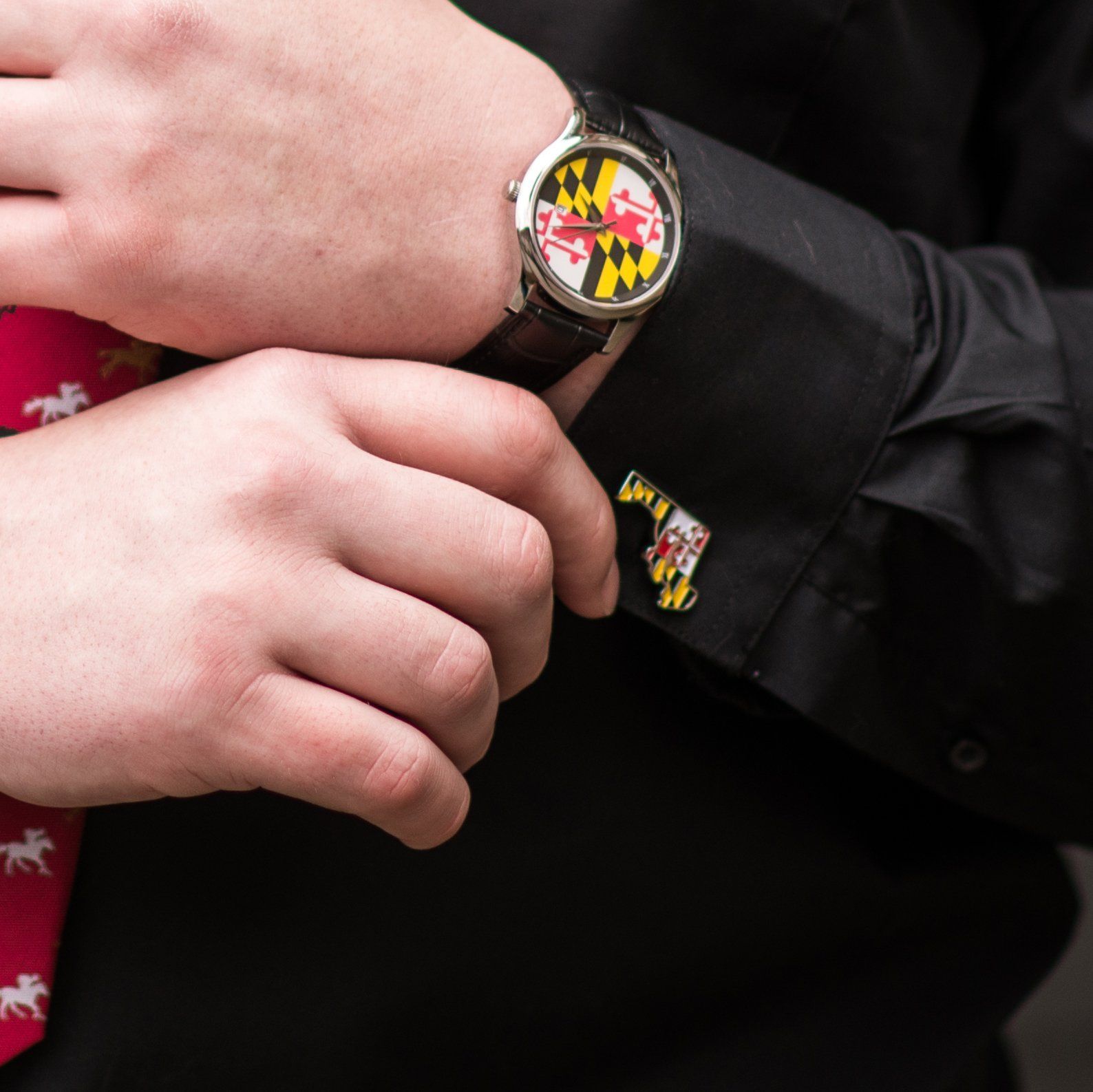 State of Maryland / Enamel Cufflinks - Route One Apparel
