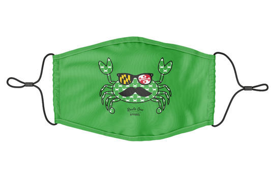 Fun Crab Disguise (Green) / Youth Face Mask - Route One Apparel