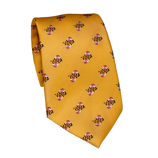Embroidered Waving Maryland Flag (Gold) / Tie - Route One Apparel