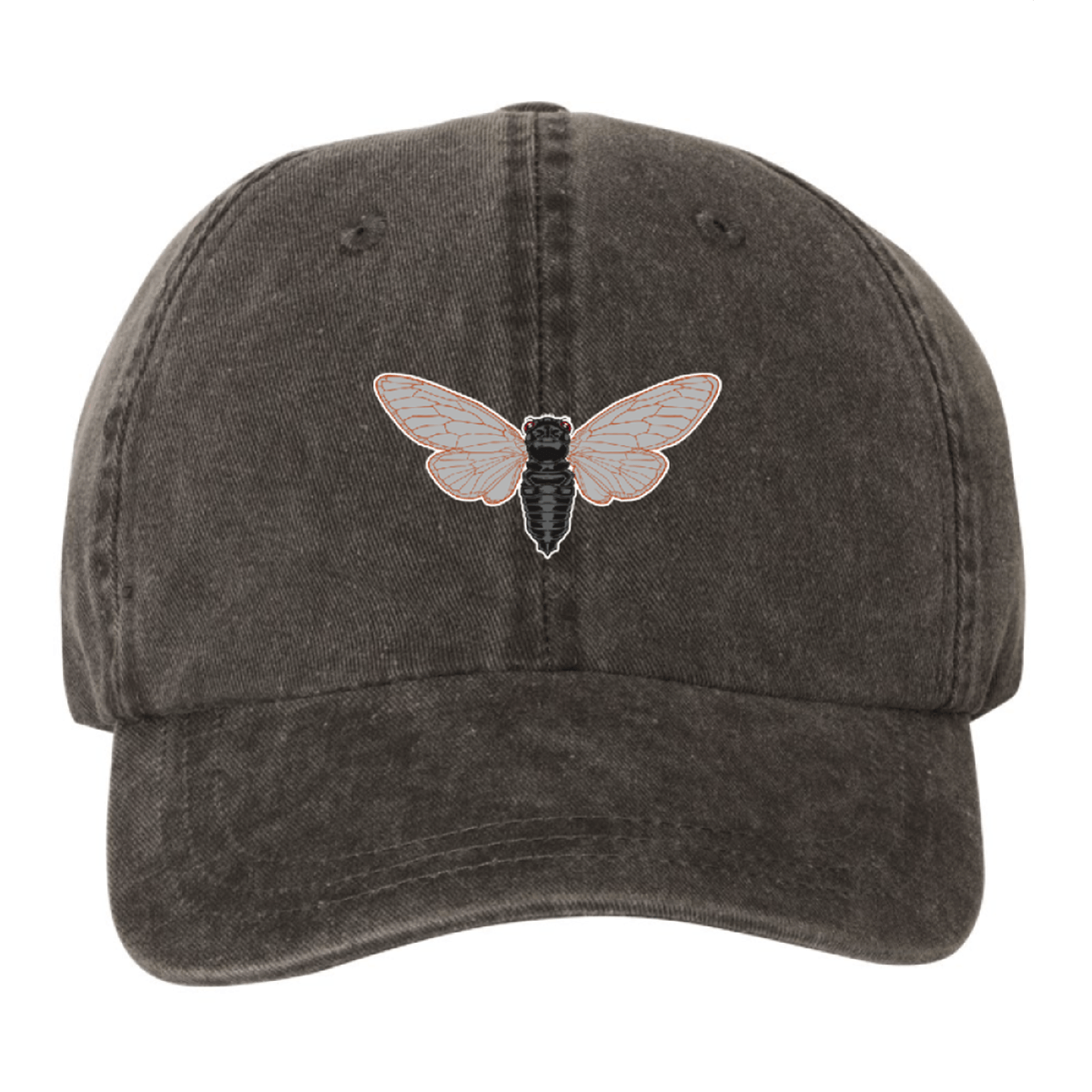 Flying Cicada (Black) / Baseball Hat - Route One Apparel