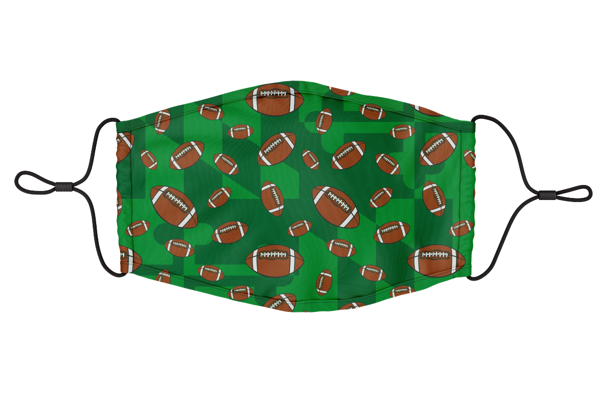 Football Pattern w/ Greenscale Maryland Flag / Youth Face Mask - Route One Apparel