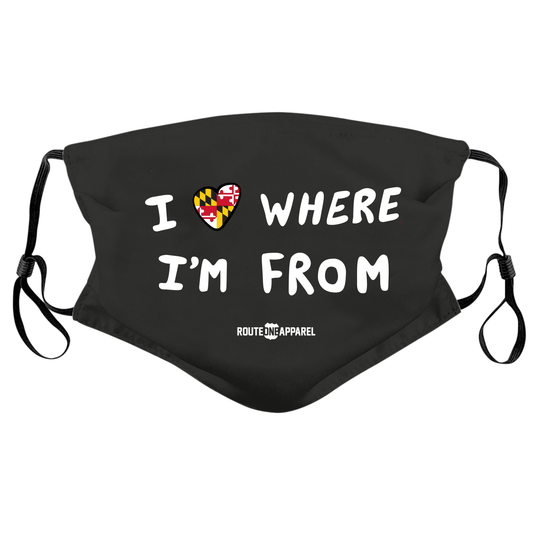I Love Where I'm From (Black) / Face Mask - Route One Apparel