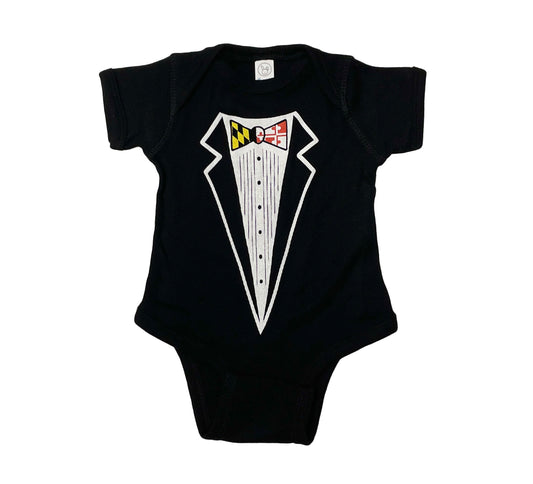 Maryland Tuxedo (Black) / Baby Onesie - Route One Apparel