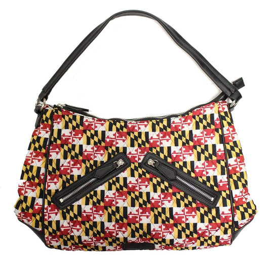 Quilted Maryland Flag / Double Black Zipper Bag - Route One Apparel