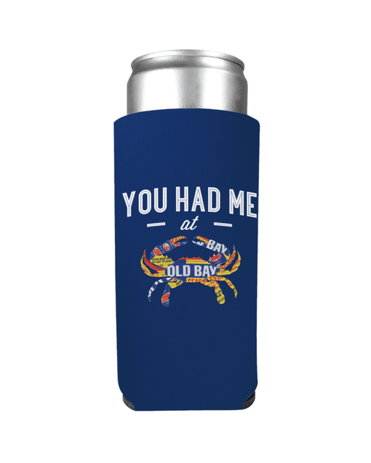 "You Had Me At Old Bay" with Old Bay Tin Crab / Slim Can Cooler - Route One Apparel