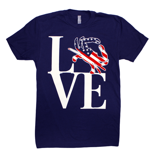 American Crabby Love (Navy Blue) / Shirt - Route One Apparel