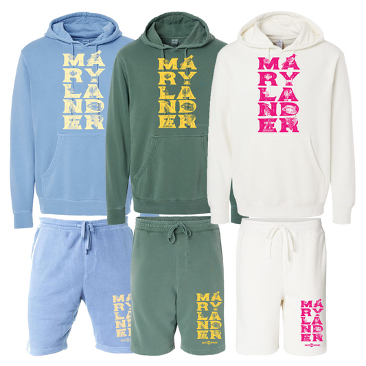 Marylander Stacked Hoodie & Shorts / Matching Set - Route One Apparel
