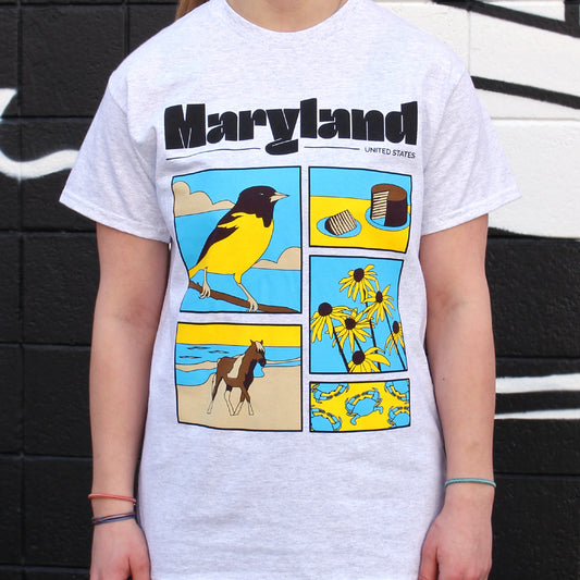 Maryland Collage (Ash) / Shirt - Route One Apparel