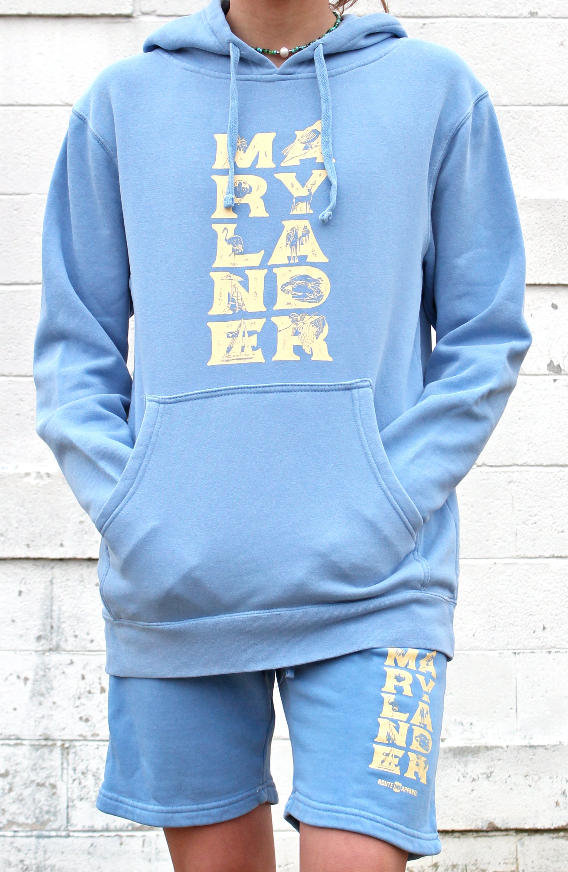 Marylander Stacked Hoodie & Shorts / Matching Set - Route One Apparel