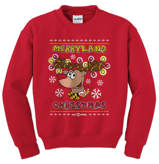 Merryland Christmas (Red) / Crew Sweatshirt - Route One Apparel