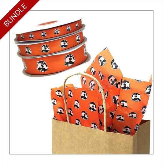 Natty Boh Logo (Orange) / Ribbon + Tissue Paper *BUNDLE* - Route One Apparel