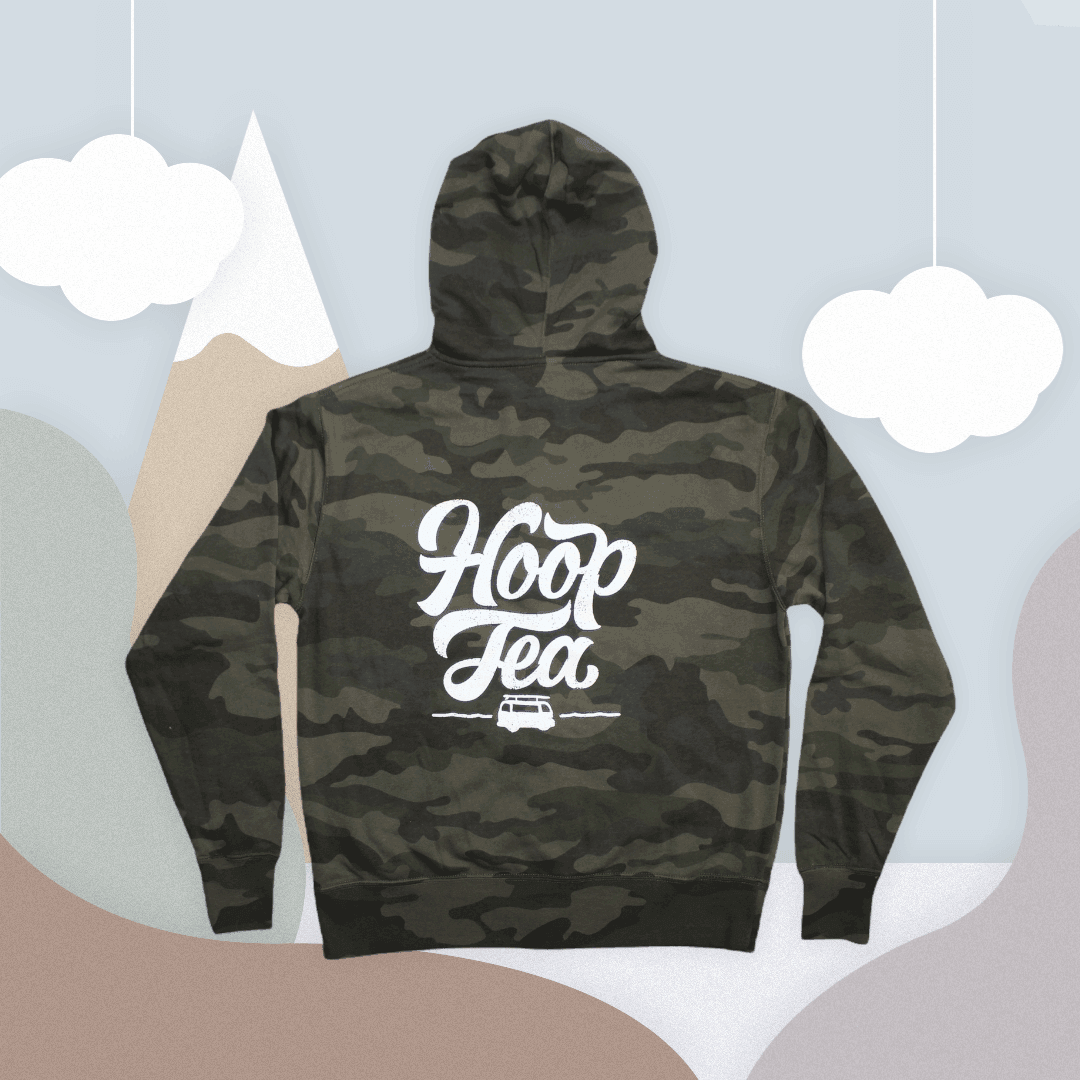 Hoop Tea Logo (Camo) / Zip Hoodie - Route One Apparel