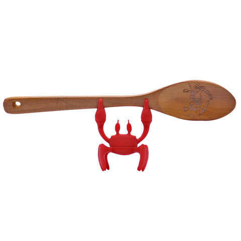 Crab Spoon Holder And Steam Releaser - Red
