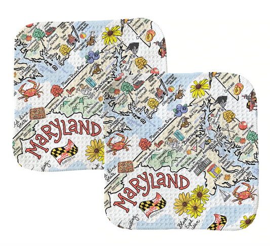 Maryland Map / Mini Multi Use Towel - Route One Apparel