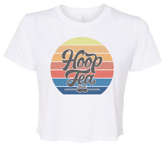 *COMING SOON* Hoop Tea Sun Logo (White) / Crop Shirt - Route One Apparel