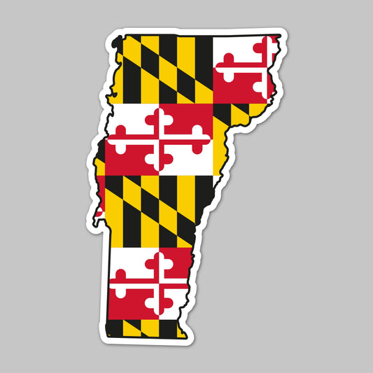 State of Vermont w/ Maryland Flag / Sticker - Route One Apparel