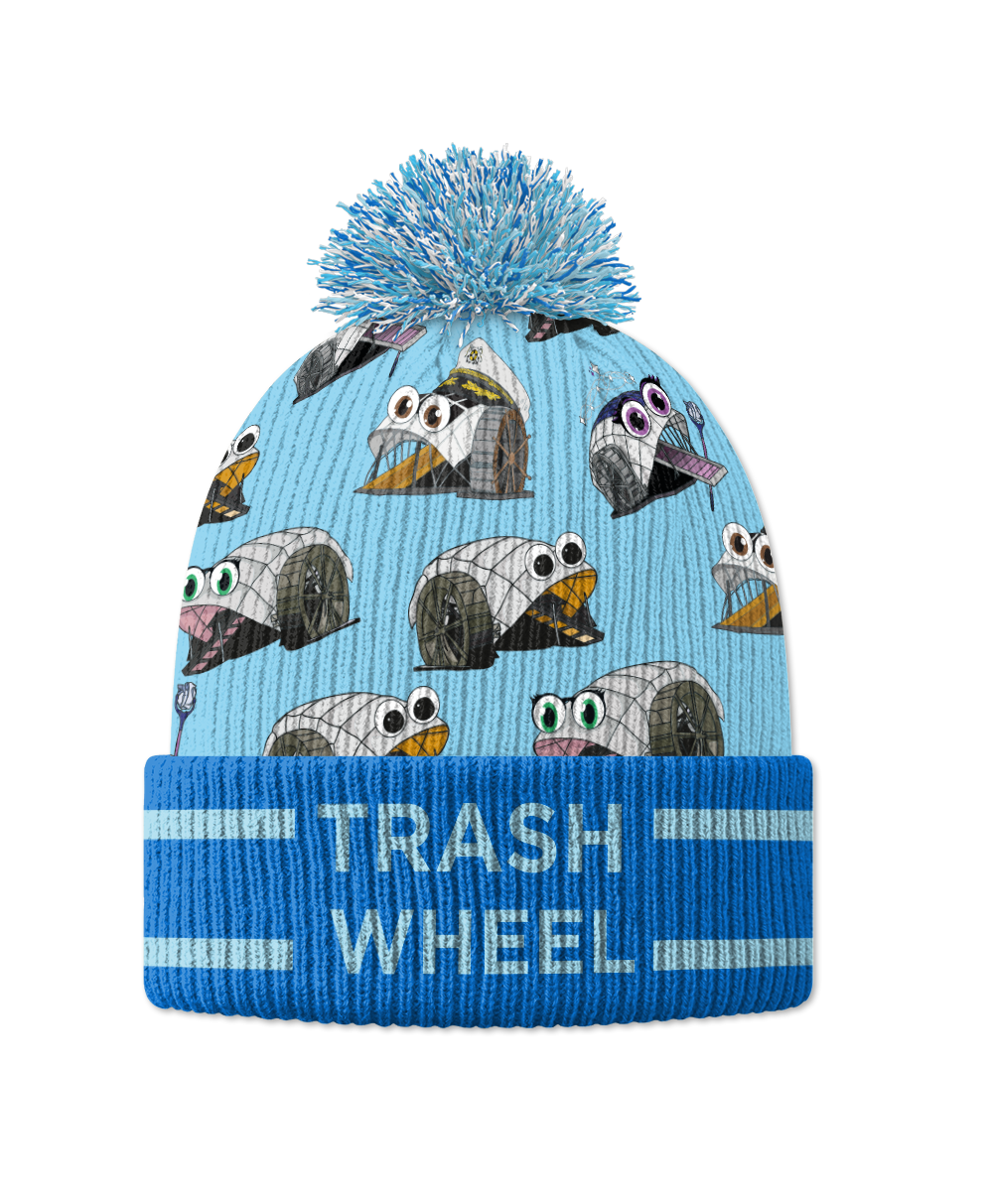 Trash Wheel / Knit Beanie Cap w/ Pom-Pom - Route One Apparel