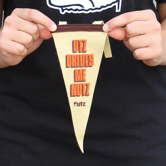 "Utz Drives Me Nutz" / Mini Pennant Flag - Route One Apparel