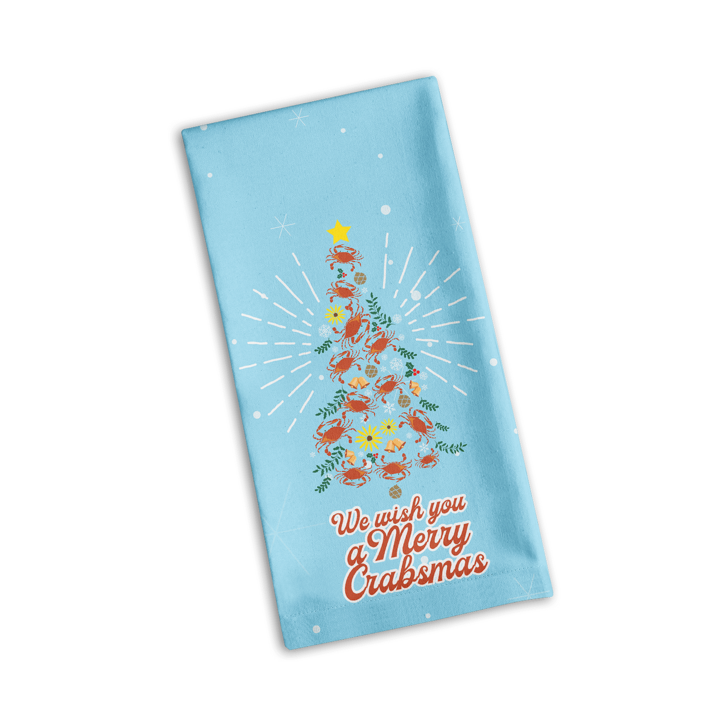 We Wish You a Merry Crabsmas / Kitchen Towel - Route One Apparel