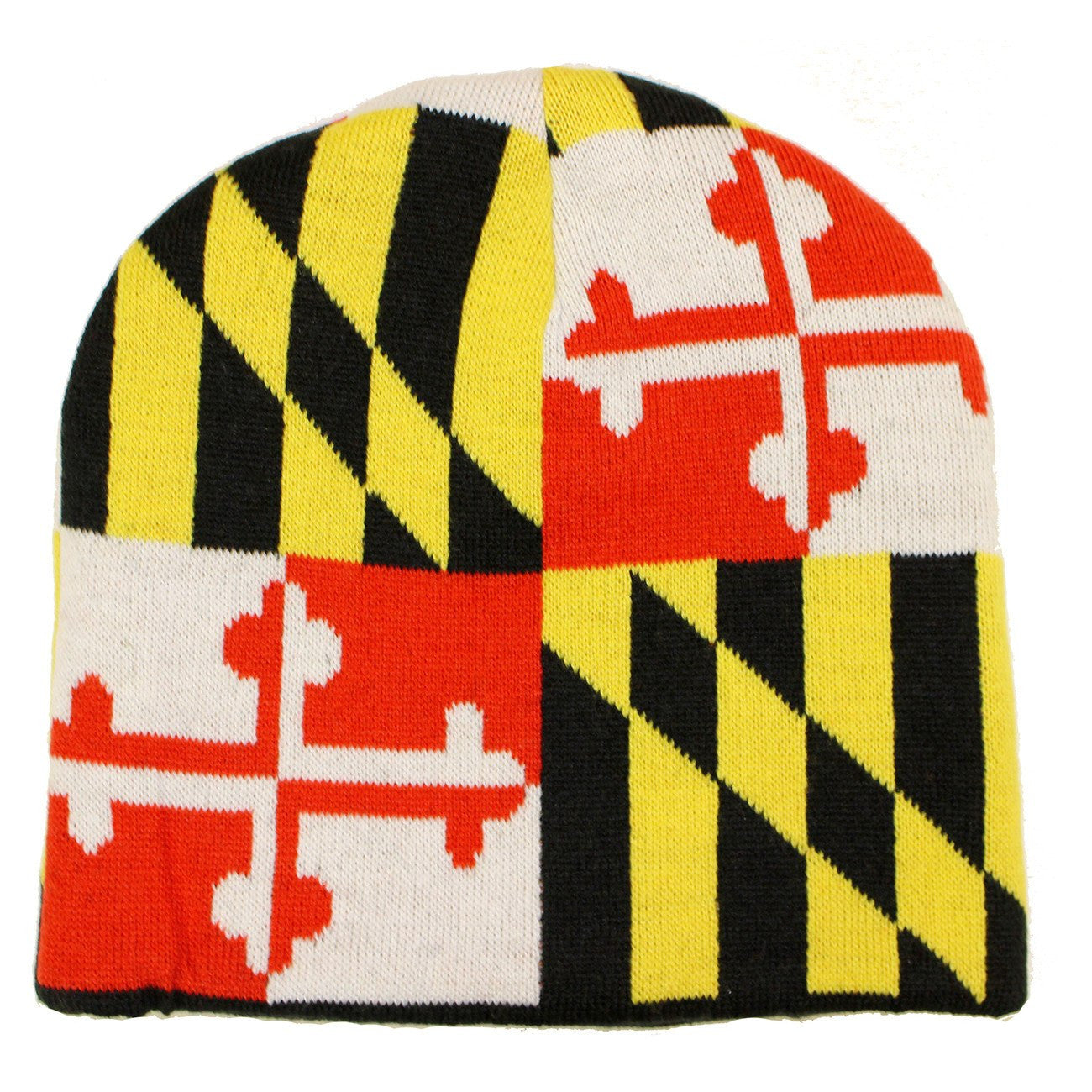 Maryland Flag & Full Flag Crab / Reversible Knit Beanie Cap - Route One Apparel