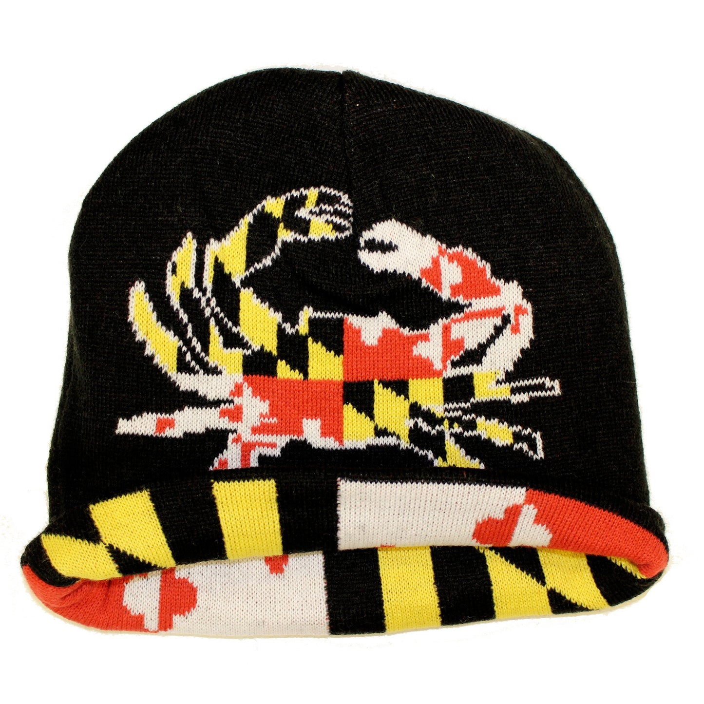 Maryland Flag & Full Flag Crab / Reversible Knit Beanie Cap - Route One Apparel