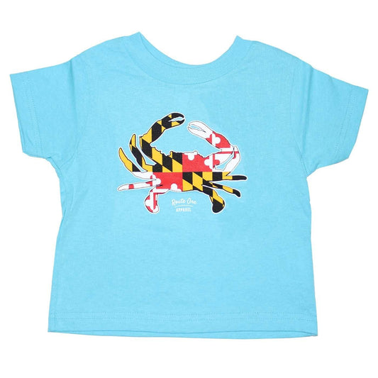 Maryland Full Flag Crab (Aqua) / *Toddler* Shirt - Route One Apparel