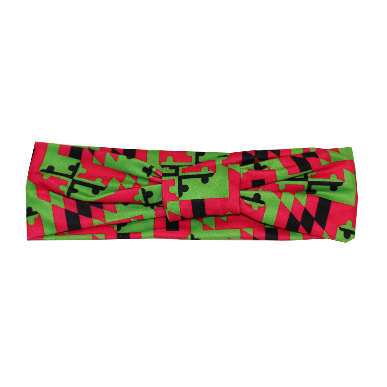 Neon Pink & Green Maryland Flag (Style 2) / Headband - Route One Apparel