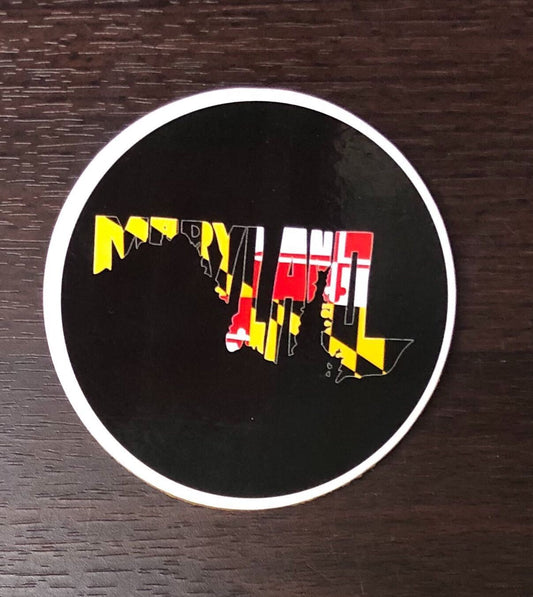 Maryland in Maryland in Maryland (Black) / Cork Coaster - Route One Apparel