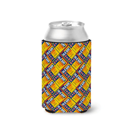 Flat Old Bay Can Pattern (Yellow) / Can Cooler - Route One Apparel