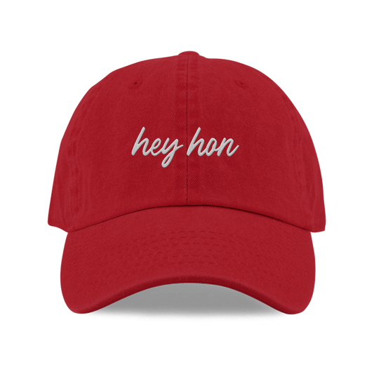 Hey Hon (Red) / Baseball Hat - Route One Apparel